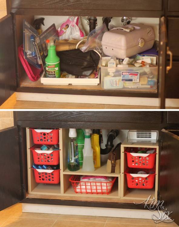 Simple and functional ideas for organizing under the kitchen sink and other  kitchen cleaning supplies