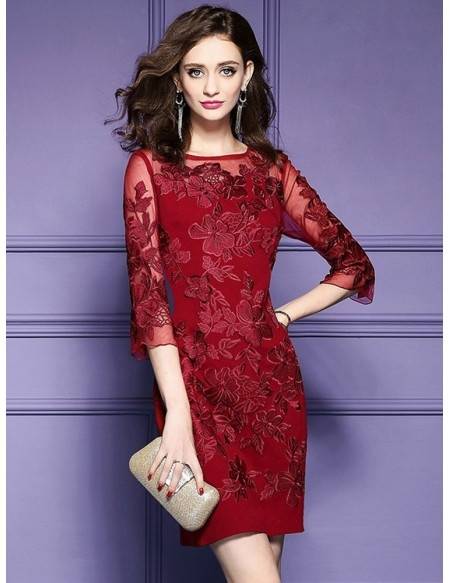 A burgundy dress for a wedding works for bridesmaids  or as a fall wedding guest outfit