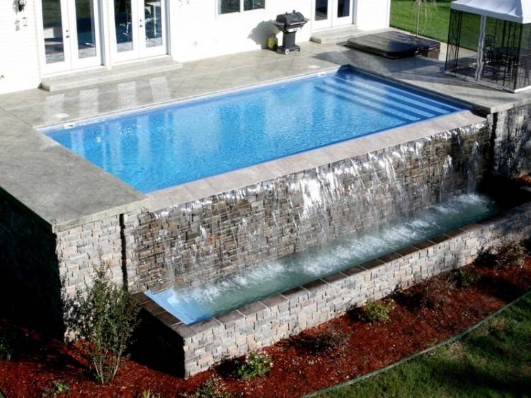 Free form fiberglass pool design Oswego, IL