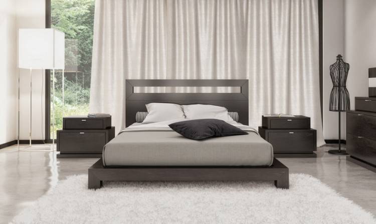 A simple and modern bedroom set in espresso brown