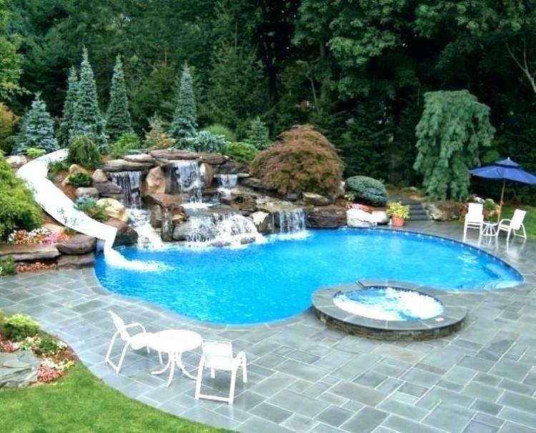 pool rock slides designs with swimming waterfall slide artificial inground