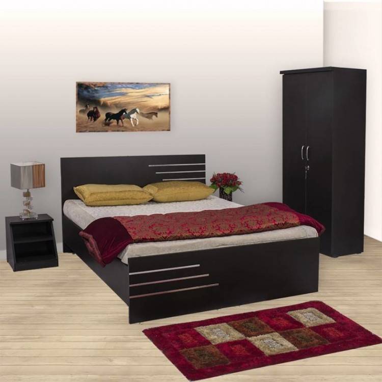 Baxton Studio Hevea Twin Size Dark Brown Solid Wood Platform Bed with Guest  Trundle Bed