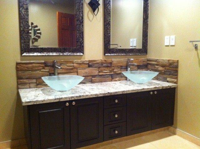 Divine Bathroom Decorating Ideas Using Powder Room Basins : Delightful  Bathroom Decorating Ideas Using Oval Brown