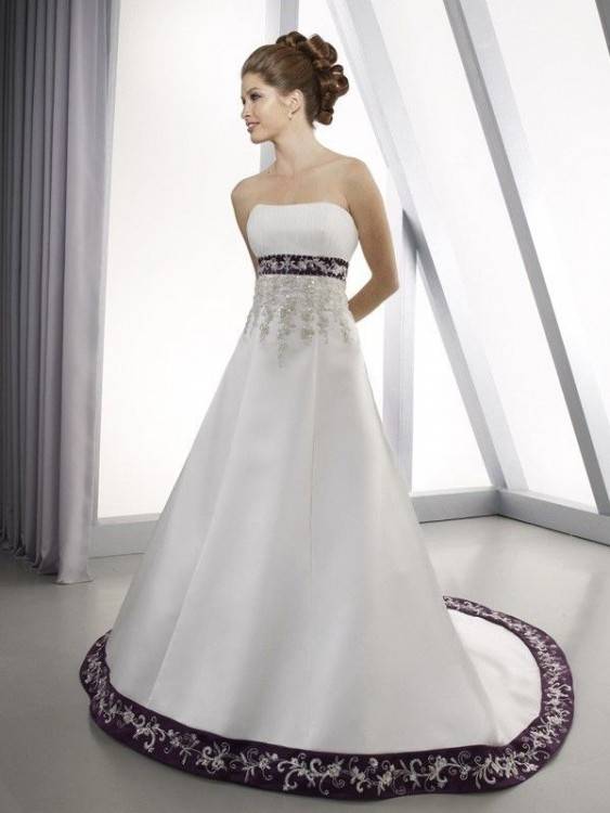 Cheap Plus Size Purple And White Wedding Dresses | Mother from the