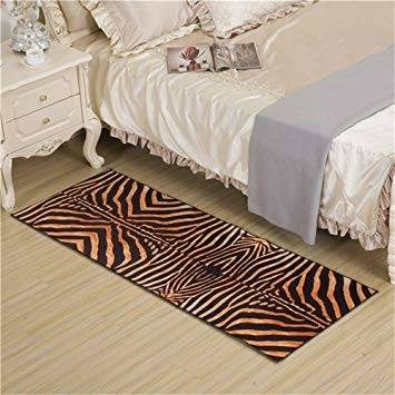 VERSAILTEX Non Slip Thick Shaggy Chenille Bathroom Rug Mat Extra Soft and  Absorbent Striped