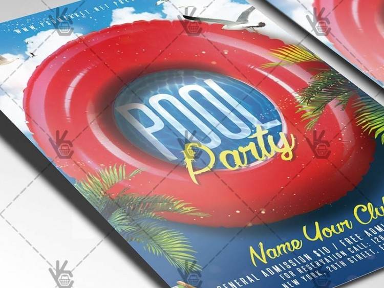 Hot Pool Party PSD Flyer Template by pawlowskiart