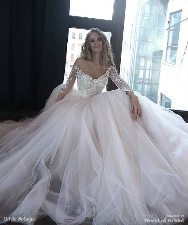Olivia Bottega 2019 Wedding Dresses Sheer V Neck Sequins Tulle Beach Wedding  Dress Custom Made Cheap Bridal Gowns Wedding Dresses Dresses Wedding Dress