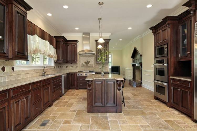 Best Inspired Kitchen Floor Ideas With Oak Cabinets Tips Cool Kitchen  Tile