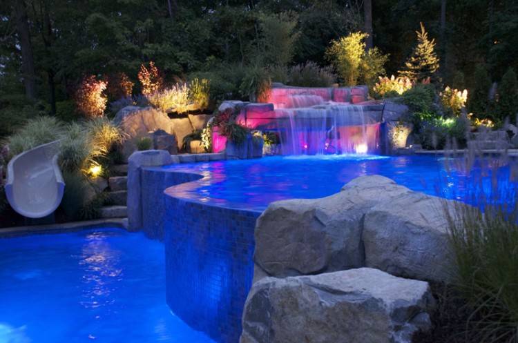 Pool design with outdoor lighting NJ