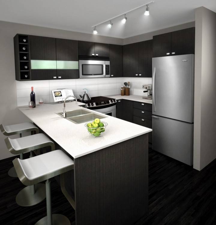 black white and grey kitchen