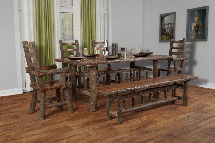 hickory dining room table rustic hickory dining room table