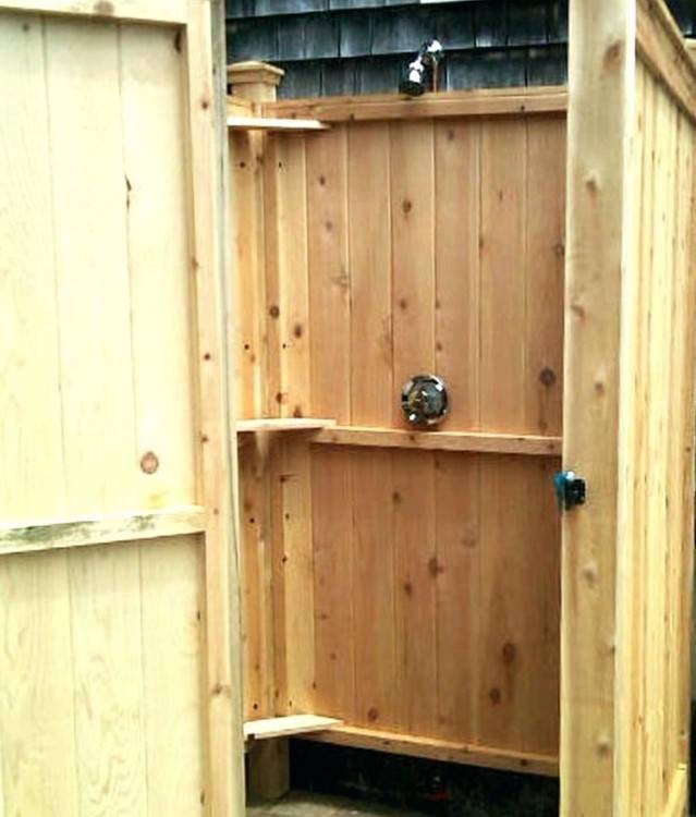 The San Luis Obispo Maker Space website has a tutorial for a simple  handmade RV shower stall