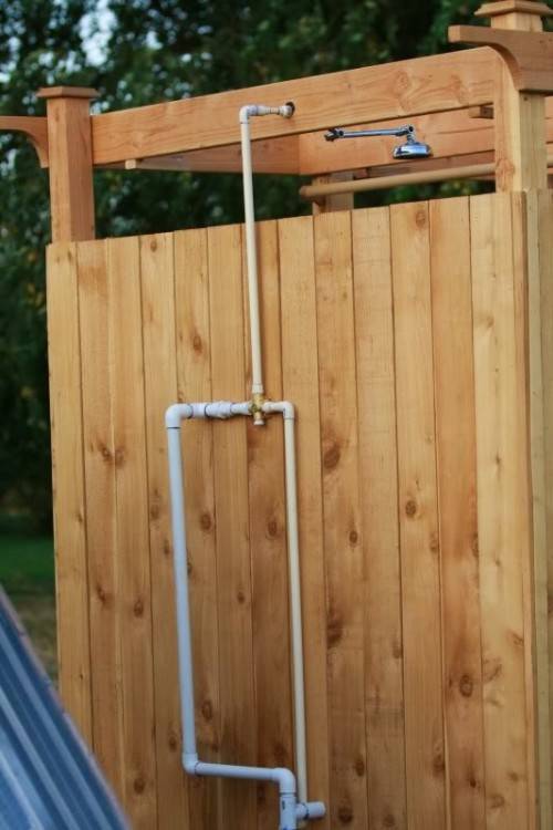 outdoor wood shower how to make