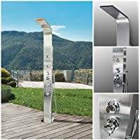com: Festnight Wooden Outdoor Solar Shower Stand Portable  Temperature and Pressure Adjustable Garden Mobile Water Shower for Backyard  Pool Outdoor